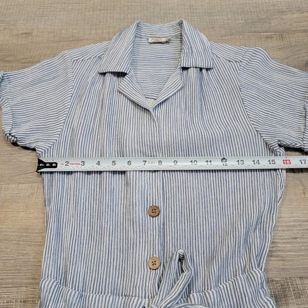 Faherty Blue Striped Jumpsuit - Picture 8 of 9